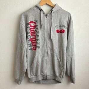 COLLEGE STUDENT HOUSE ALBUQUERQUE ACADEMY CHARGERS GRAY ZIPUP HOODIE JACKET